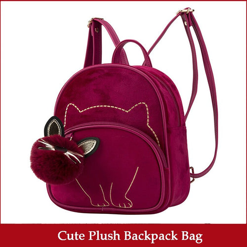 Cat Baby Kids Plush Bag Backpack Bags Travel Pack Toy mini School Kindergarten Children gifts student girls bags lovely wallet