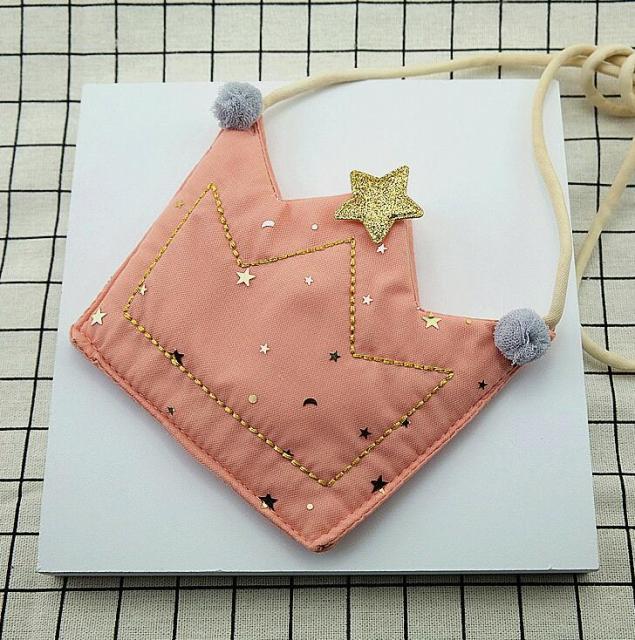 Cute Kids Coin Purse Handbag Cotton Baby Sequin Crown Small Zero Wallet Bag Kawaii Toddler Girls Messenger Bag Money Change 6pcs