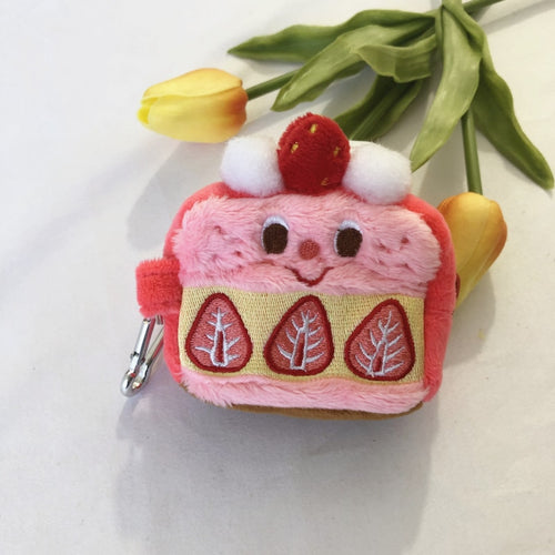 10PC Anime Plush Kawaii Bag Keychain Cute Pink Strawberry Cake Coin Purse Wallet Gigt for Girls Kids bags Pendants Wholesale