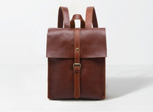 Load image into Gallery viewer, 075 Genuine Leather Calf Skin Unisex Backpack Vintage Soft School Bag High Quality