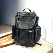 Load image into Gallery viewer, New Soft Genuine Lether Men&#39;s Backpack Retro Laptop Bag Cowhide Casual Travel Backpacks Large Capacity Men School Bags Black