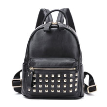 Load image into Gallery viewer, 099 Classic Cow Leather Mini Rivet  Backpack Women Outdoor Casual School Bag