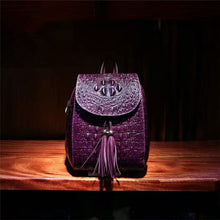 Load image into Gallery viewer, 2021  New Women&#39;s Cowhide Backpack Female Crocodile Grain Genuine Leather Girl bussiness Travel  Backpacks Students School Bag