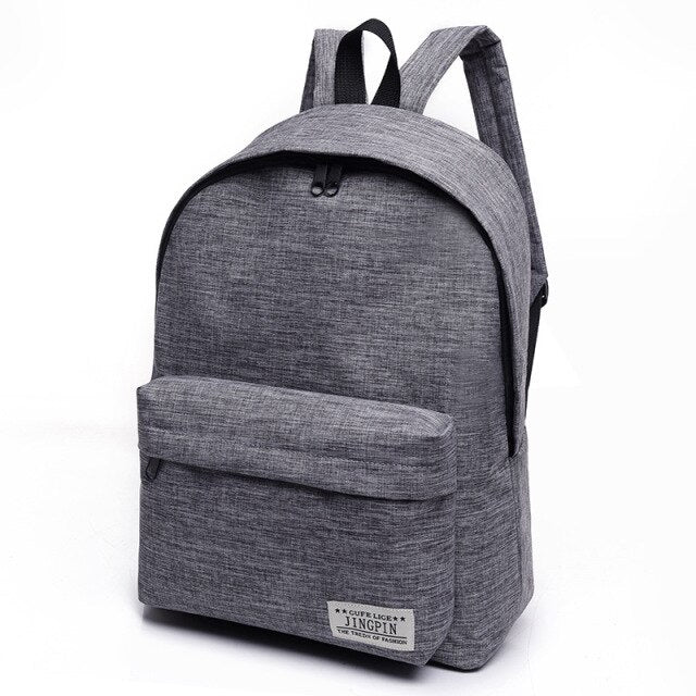 canvas backpack schoolbag for female middle school students Korean Chao Xiao Qing college wind backpack men's fashion travel bag