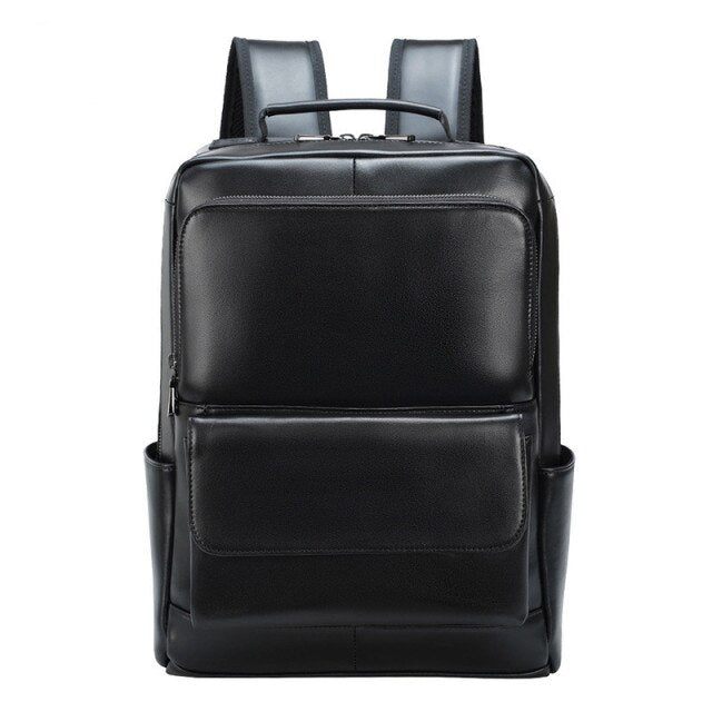 Luxury leather backpack casual computer backpack fashion student school bag natural leather men's backpack new