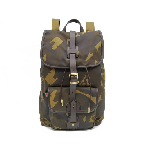 Casual Backpack New Retro Double Shoulder Student School Bag Camouflage Oil Wax Waterproof Canvas