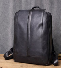 Load image into Gallery viewer, Vintage Genuine Leather Backpacks Simple Male Preppy Style High Quality Casual Travel Laptop Bags Large Youths School Bags D630