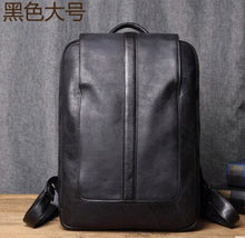 Load image into Gallery viewer, Vintage Genuine Leather Backpacks Simple Male Preppy Style High Quality Casual Travel Laptop Bags Large Youths School Bags D630