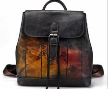 Load image into Gallery viewer, Genuine leather colorful small string soft backpack school bags