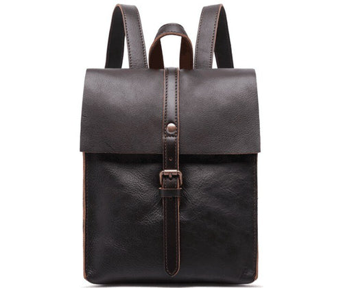 Genuine leather calf skin unisex backpack vintage soft school bag high quality